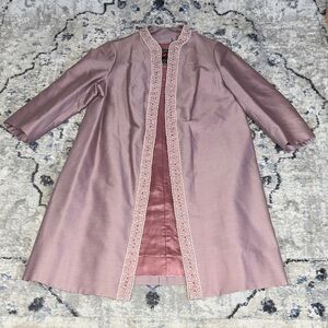 Vintage M Monaco Pink Embellished Coat Hong Kong Handmade